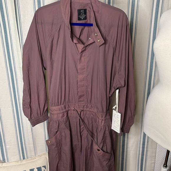 Athleta x Alicia Keys Keys Utility Jumpsuit gold hardware smoked almond - Picture 4 of 11